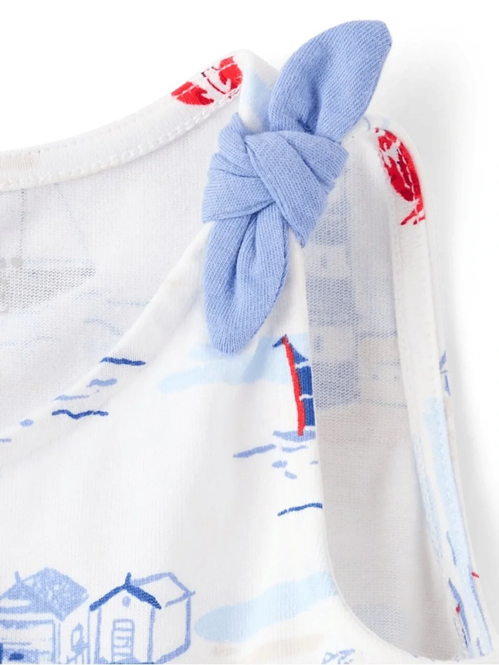 NWOT The Children's Place White Dress with Blue & Red Nautical Print